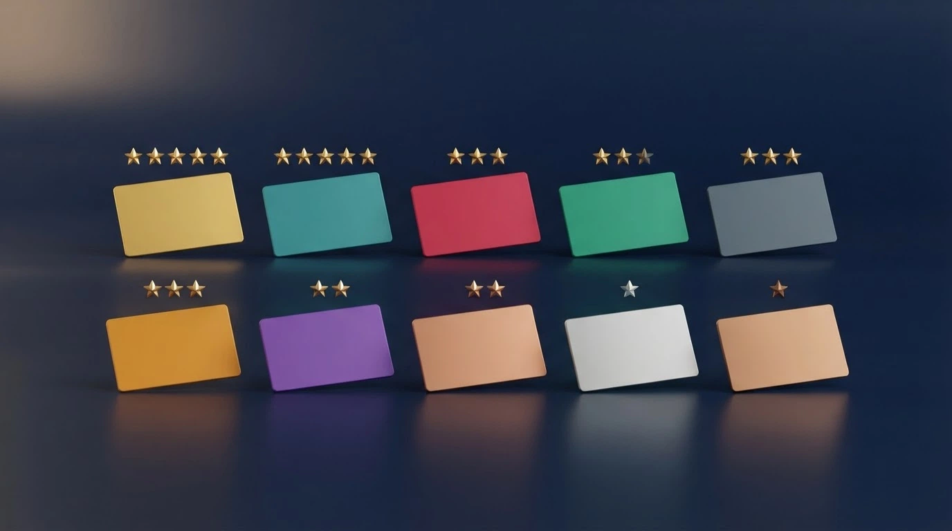 Una schermata comparativa stilizzata con le icone di dieci casinò Bitcoin, ciascuna con il rispettivo bonus di benvenuto e una stella di valutazione