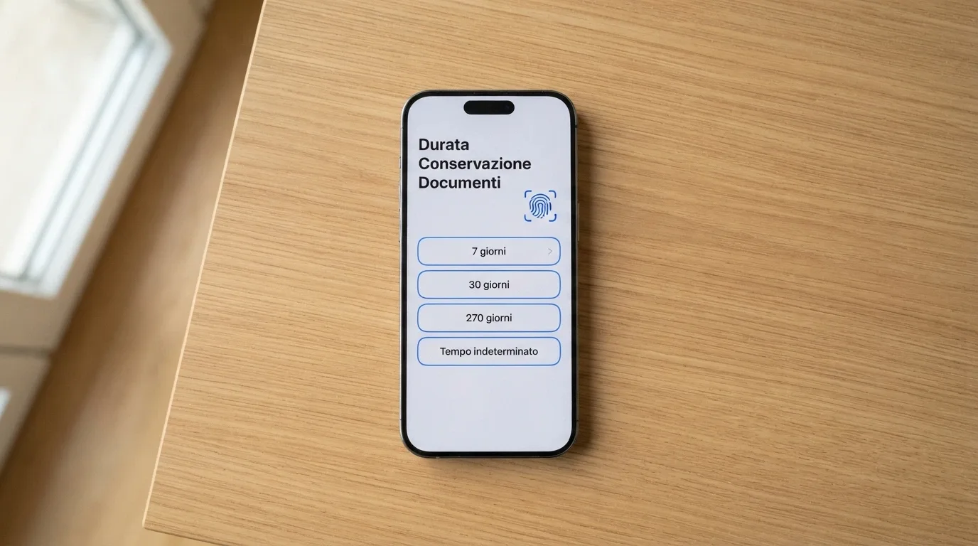 Uno smartphone che mostra l'interfaccia del RUA con le opzioni di autoesclusione (7 giorni, 30 giorni, 270 giorni, indeterminato) e il logo SPID visibile