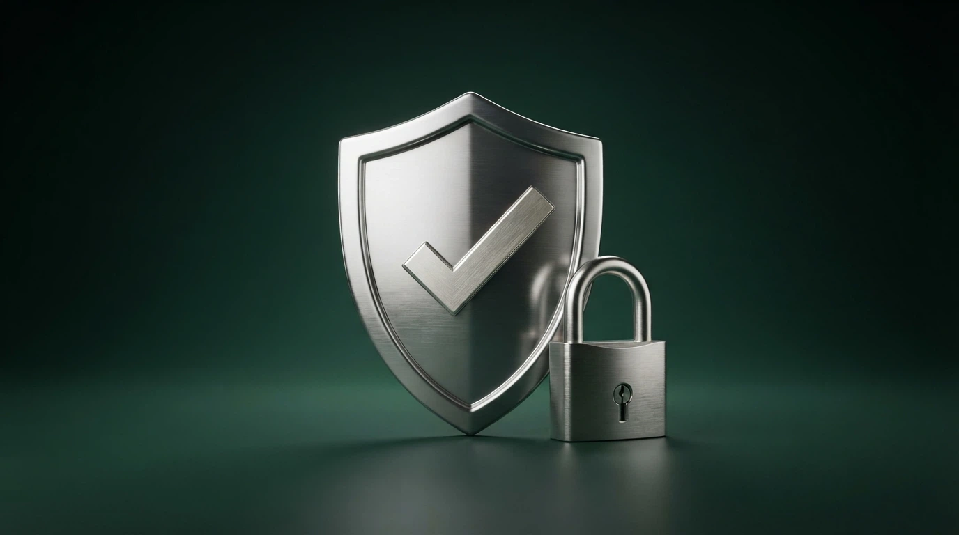 Un sigillo ufficiale con il logo ADM e il numero di concessione su un certificato digitale, affiancato da un lucchetto verde