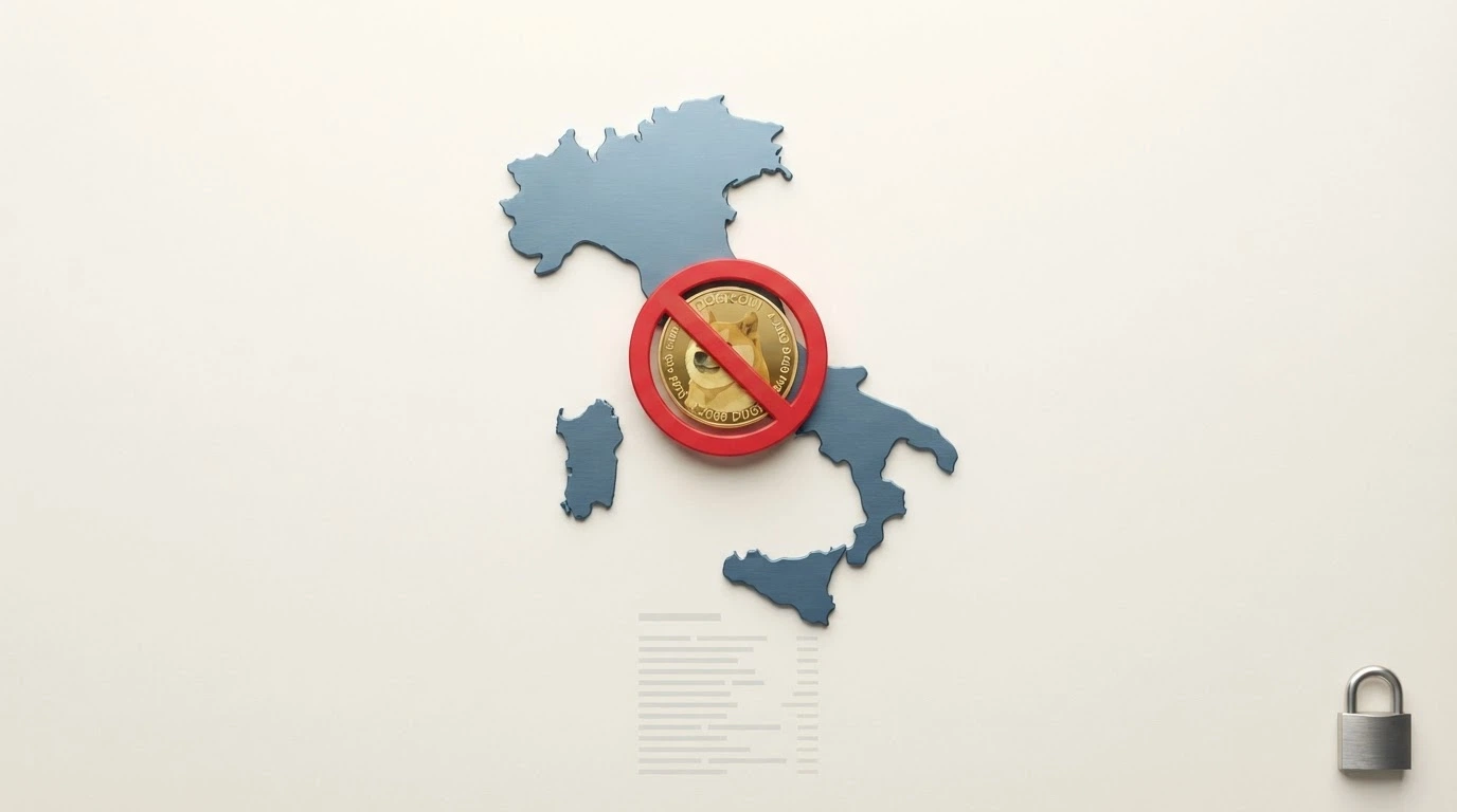 La mappa dell'Italia con il simbolo Ð barrato da un segno di divieto e l'elenco dei 52 concessionari ADM in trasparenza