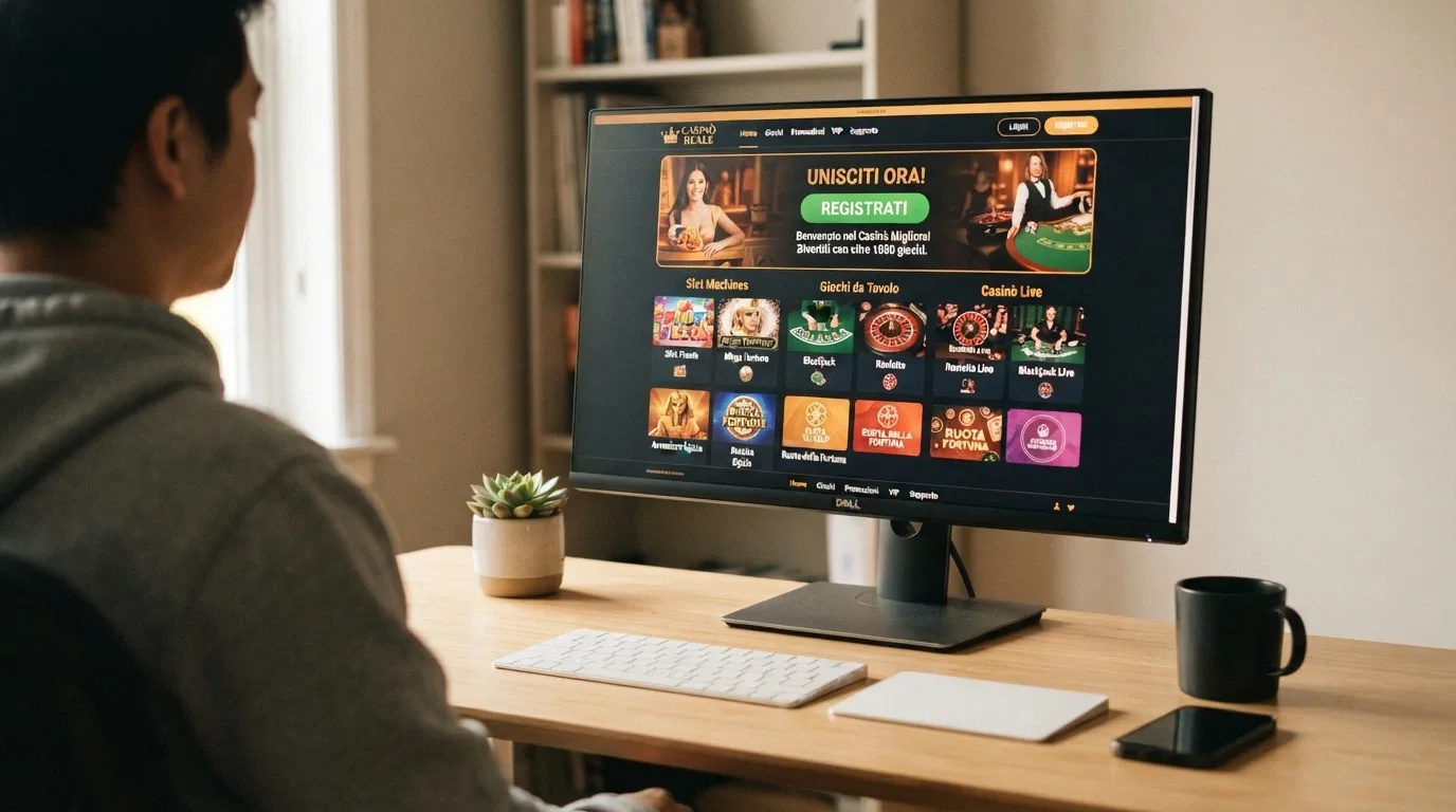 Schermata della homepage del Casinò di Sanremo su desktop con i giochi in evidenza e il pulsante di registrazione