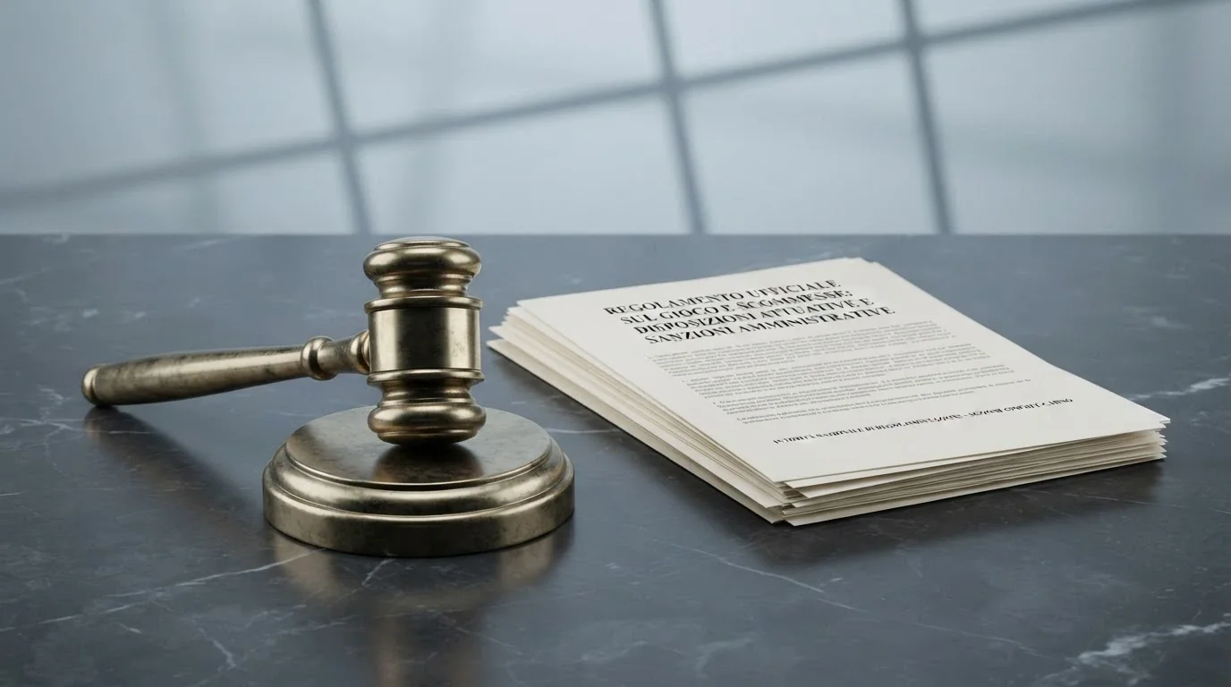 Documento ufficiale dell'ADM con timbro e testo normativo di riferimento per le concessioni di gioco a distanza