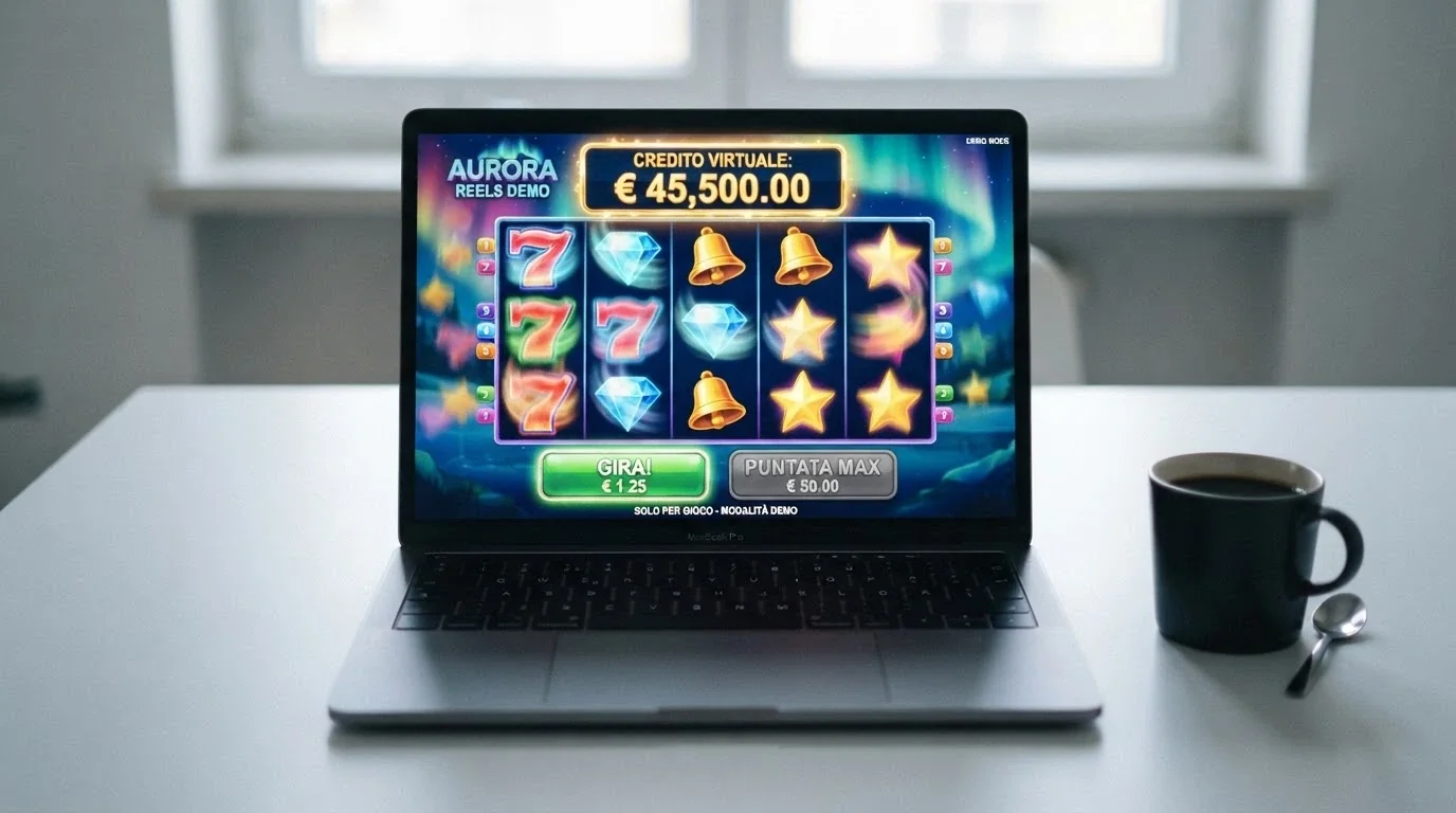 Modalità demo di una slot Big Time Gaming con saldo in crediti virtuali e il pulsante «Gioca con soldi veri»