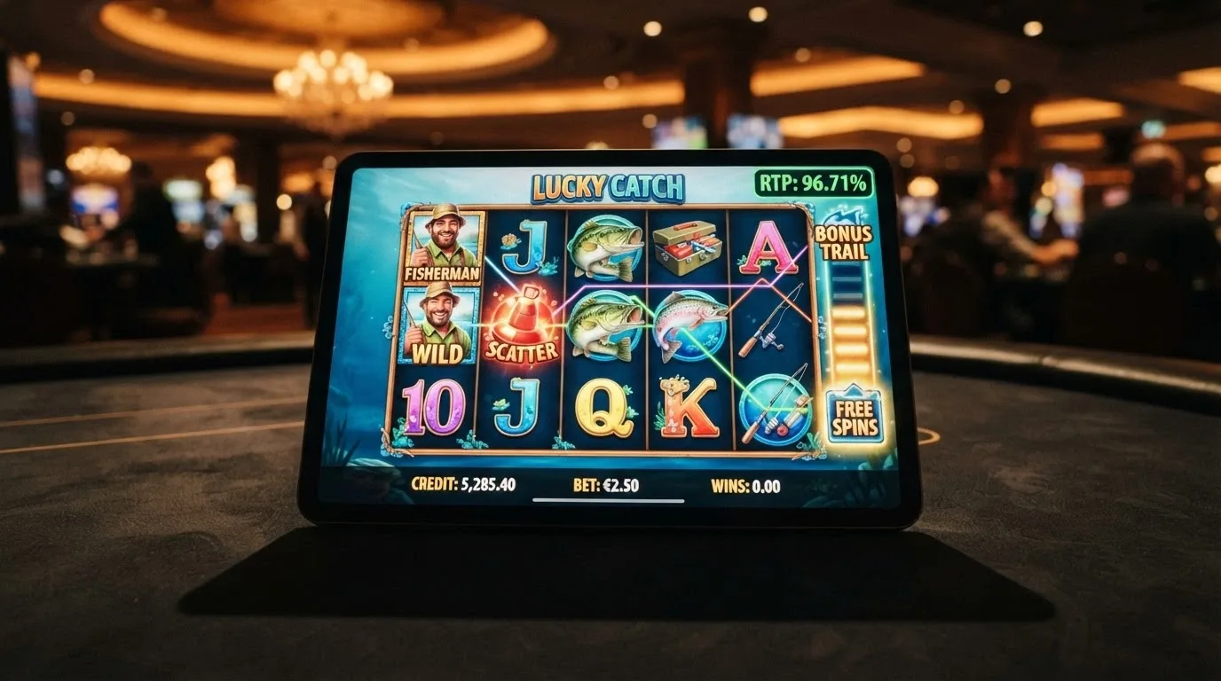 Schermata di una slot Pragmatic Play con l'indicatore RTP e la griglia di gioco visibili